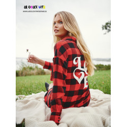 VESTIDO LOVE TARTAN ROJO DE FETICHE SUANCES