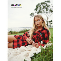 VESTIDO LOVE TARTAN ROJO DE FETICHE SUANCES