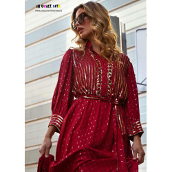 IBBAN BURGUNDER FAUZIA KLEID