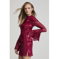 VESTIDO BURGUNDY BLOOM DE FETICHE SUANCES