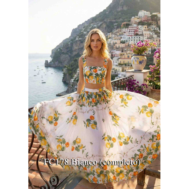 CITRUS TOP AND SKIRT SET ANTICA SARTORIA