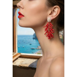 CORAL EARRINGS OF ANTICA...