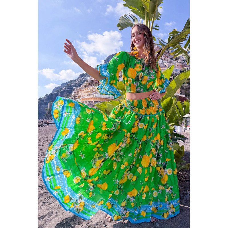 LIMONCELLO TOP AND SKIRT SET ANTICA SARTORIA