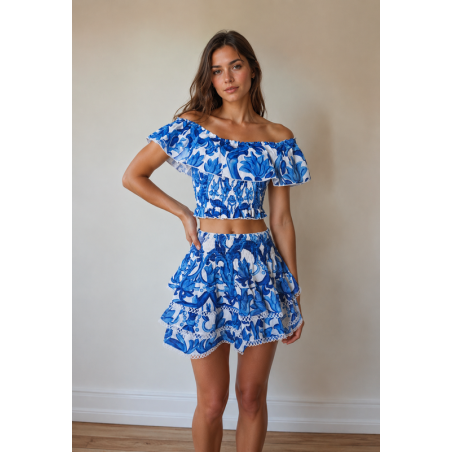 COMPLETO TOP E GONNA BLU LUISA POSITANO