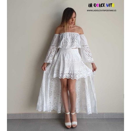 FALDA BARCELONA BLANCA DE LUISA POSITANO
